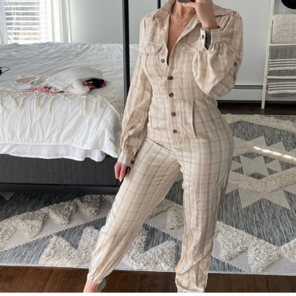 NWT Pretty little things plaid jumpsuit